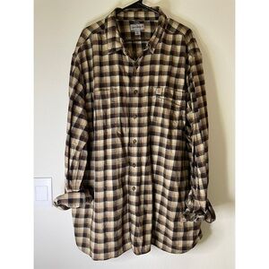 Carhartt Brown and Tan Plaid Shirt